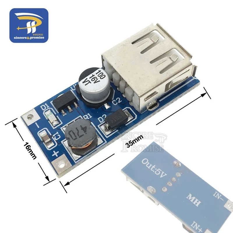 DC-DC регулируемый Повышающий Модуль источника питания USB аккумулятор 0,9 V~ 5V литр 5V 600MA 1A 3A USB выход зарядное устройство Повышающий Модуль - Цвет: 5V 600MA Blue