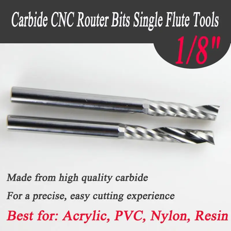 Новинка 10 шт. 1/8 твердосплавная гравировка с одной канавкой ЧПУ фрезы инструменты