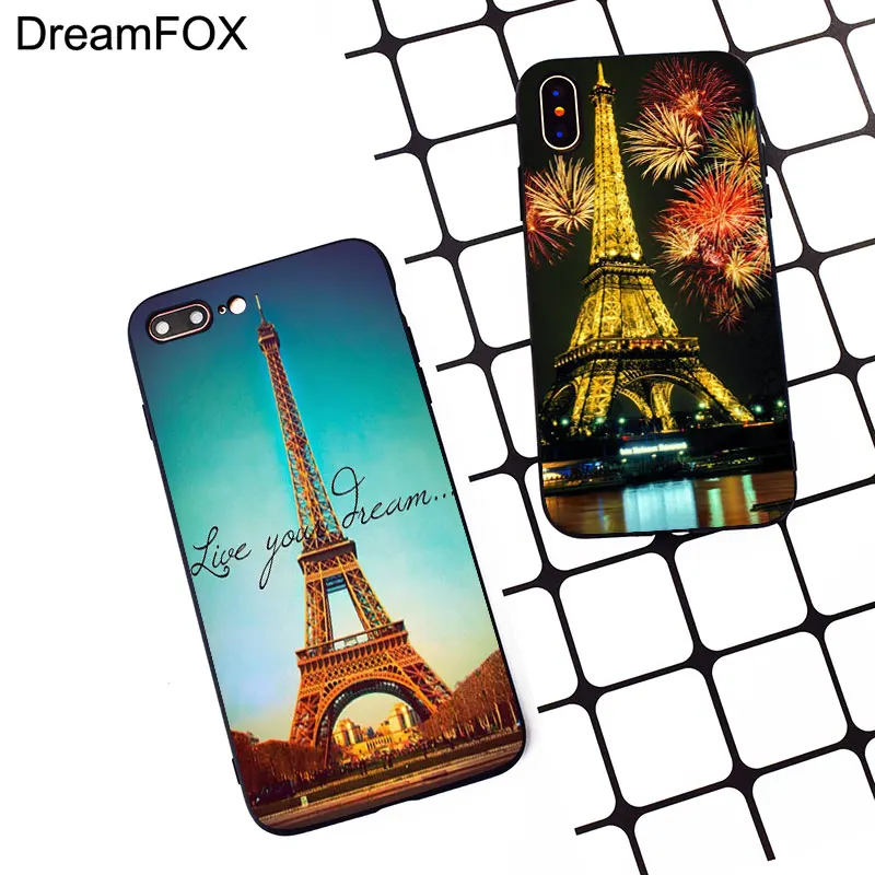 M122 Paris Eiffel Tower Black Silicone Case Cover For Apple iPhone 11 Pro XR XS Max X 8 7 6 6S Plus 5 5S 5G SE |