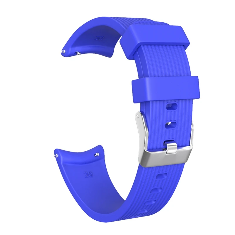 Royal Blue Подходит для Galaxy Watch Active полосатый силиконовый ремешок для повседневной одежды с ремешком 20 мм - Цвет ремешка: Royal Blue