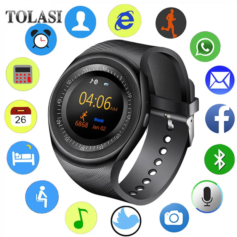 2018 Best Y1 Bluetooth Heart Rate Monitor Blood Pressure Smart Watch for Kid Men Women New Fitness Tracker Android Smartwatch | Наручные