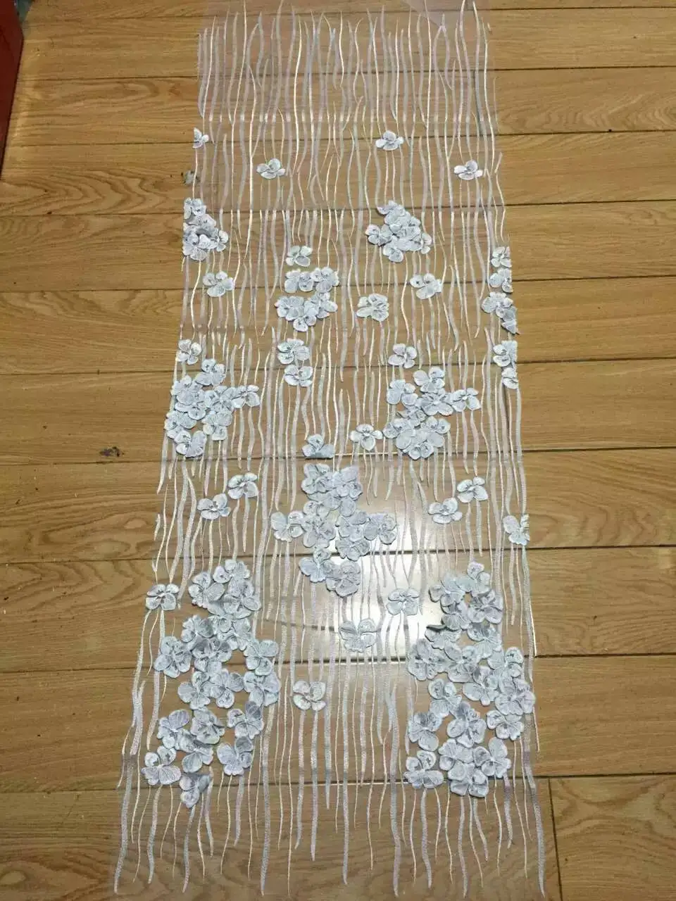 Mx033 белый/слоновая кость напряженная Толстая вышивка тюлевой сеткой кружева для