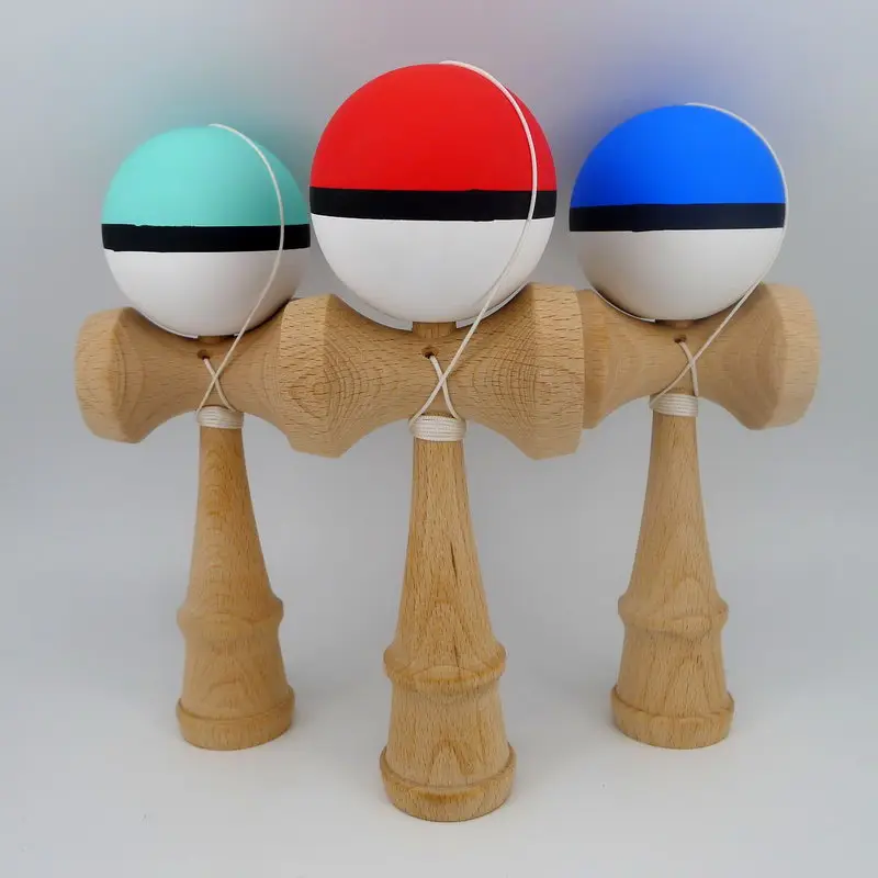 Каучук Kendama с полуразрезом 1 черной полосой 22 мм скошенный бук Ken 2 0 18 см