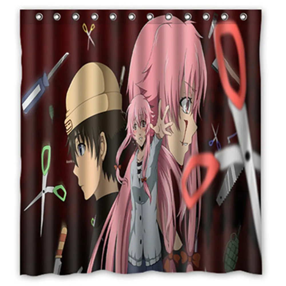 66x72 Mirai Nikki занавеска для душа 72x72 дюймовый Дракон шар Z Bleach Fairy Tail Наруто вместе |