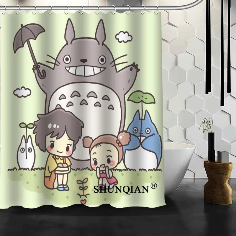 Занавеска для душа Totoro аниме на заказ 12 крючков ванной комнаты занавеска из