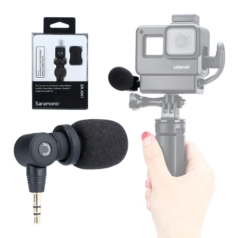 Saramonic SR XM1 3 5 мм TRS микрофон Plug and Play для DSLR камер Видеокамеры муфта лобовое стекло