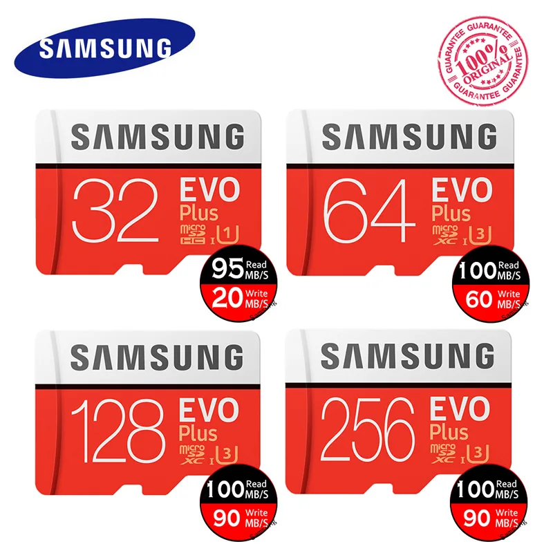 Оригинальный SAMSUNG карта памяти Micro SD на 16 ГБ 32 64 Гб 128 256 EVO + класс 10 TF Trans Flash микро