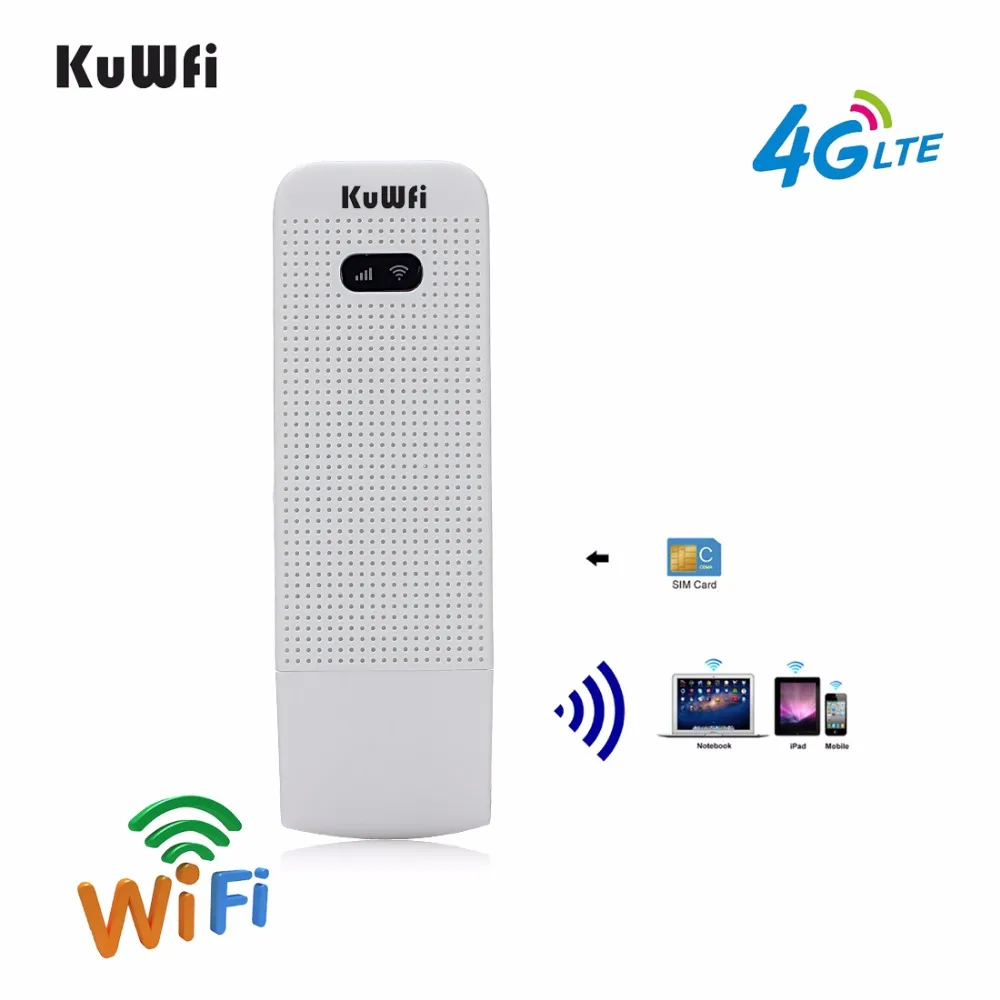 

KuWFi 4G LTE модем 3G/4G USB ключ Мини карманный Мобильный Wi-Fi точки доступа разблокированный дорожный автомобиль-Wifi роутер с слотом для sim-карты