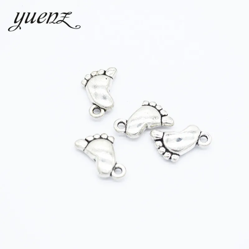 YuenZ 20 шт. античный серебряный цвет детские ножки очаровательные металлические