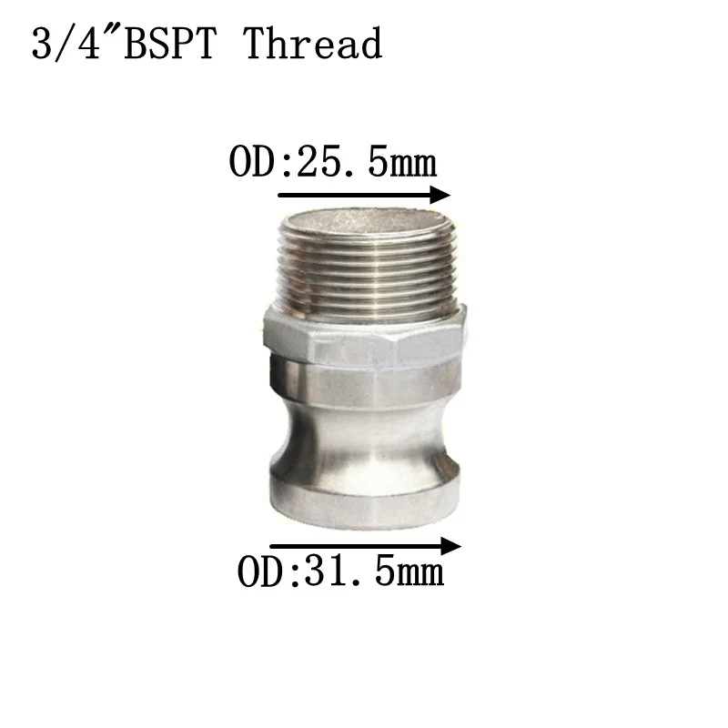 NO2 1/" 3/4" " 1-1/4" 1-1/" с британской конической трубной наружной резьбой Camlock 304 нержавеющая сталь F Тип поворотный проходной фитинг насос адаптер для Homebrew - Цвет: NO2