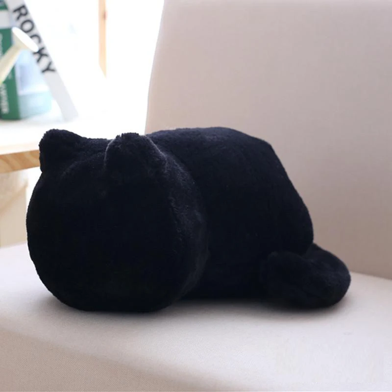 Black 1 шт., плюшевые подушки, подушка, милый мультяшный Кот, форма, задняя тень, кот, Kawaii, заполненные животные, подушки, игрушки, домашний текстиль, рождественские подарки - Цвет: Black