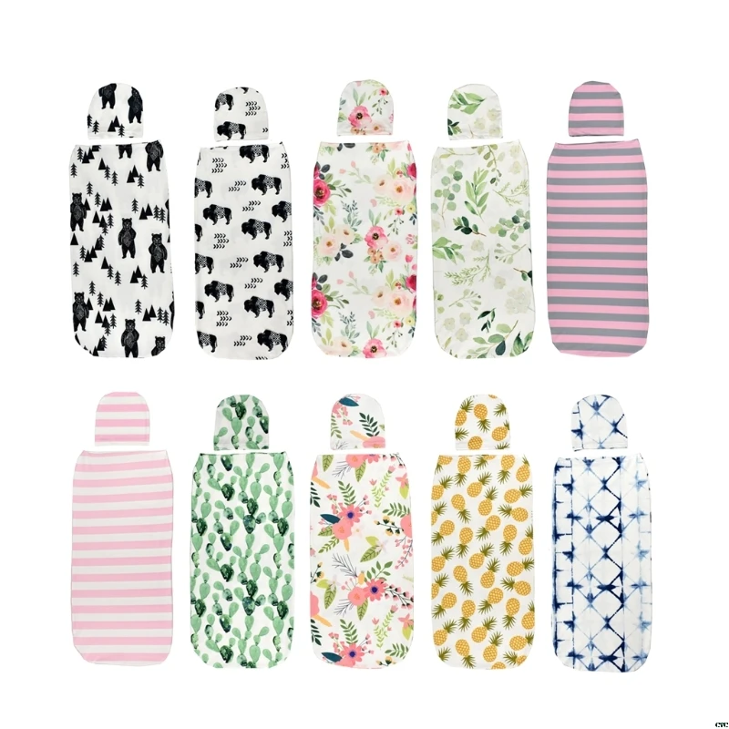 

Baby Swaddle Blanket +Cap Newborn Cocoon Wrap Cotton Swaddling Bag Sack Bedding