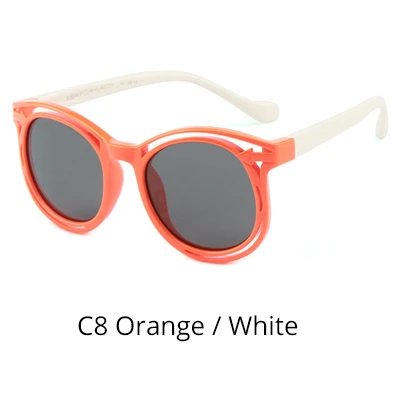 C8 Orange - White Ralferty небьющиеся очки Детские поляризованные новые TR90 для мальчиков и девочек детские солнцезащитные очки UV400 очки детские оттенки K8209 - Цвет линз: C8 Orange - White