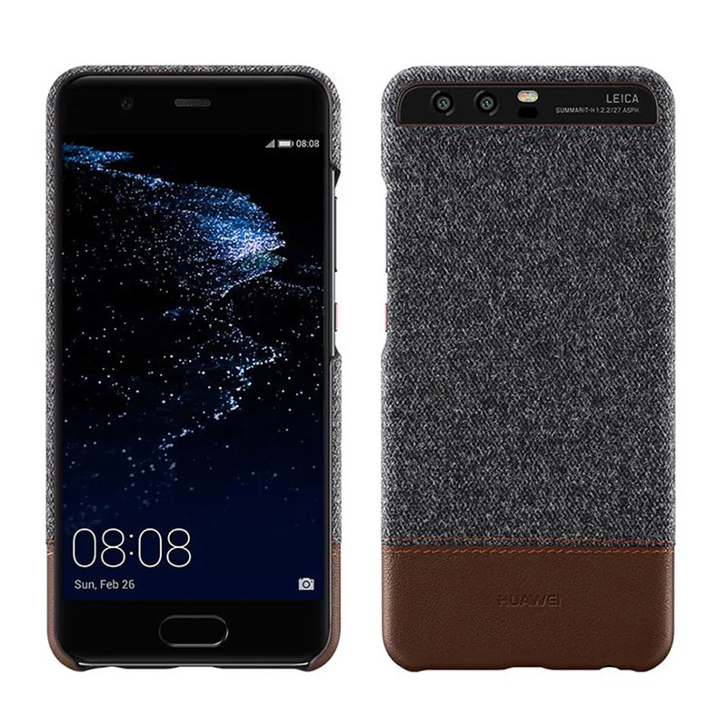Оригинальный huawei P10 Чехол чехол задняя крышка смешанные волокна и кожаный
