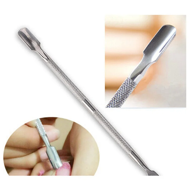 Кутикулы Толкатели из нержавеющей стали двойной конец омертвевшей кожи триммер