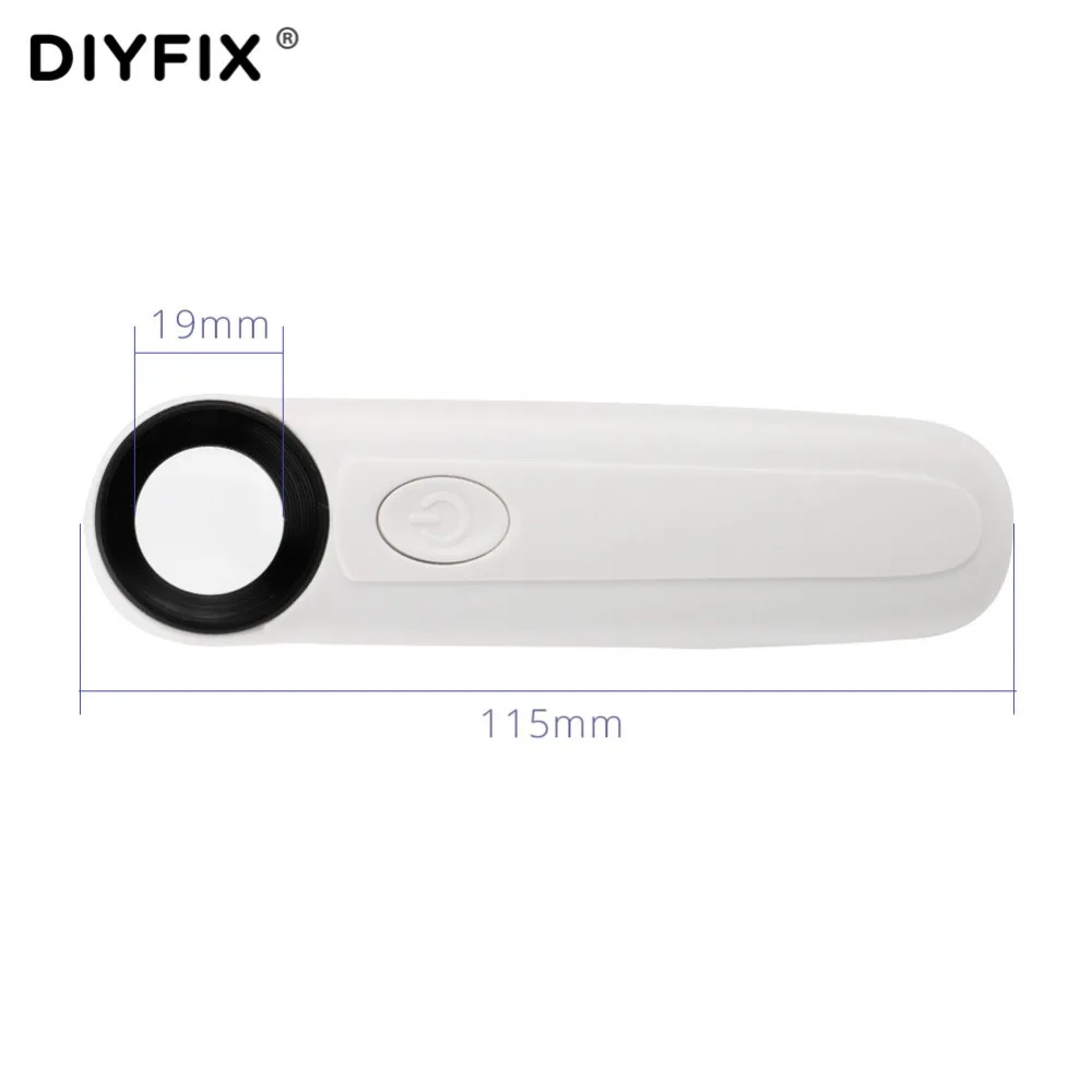 Оптическая лупа DIYFIX 40X с 2 светодиодный ными светильник пами ручная