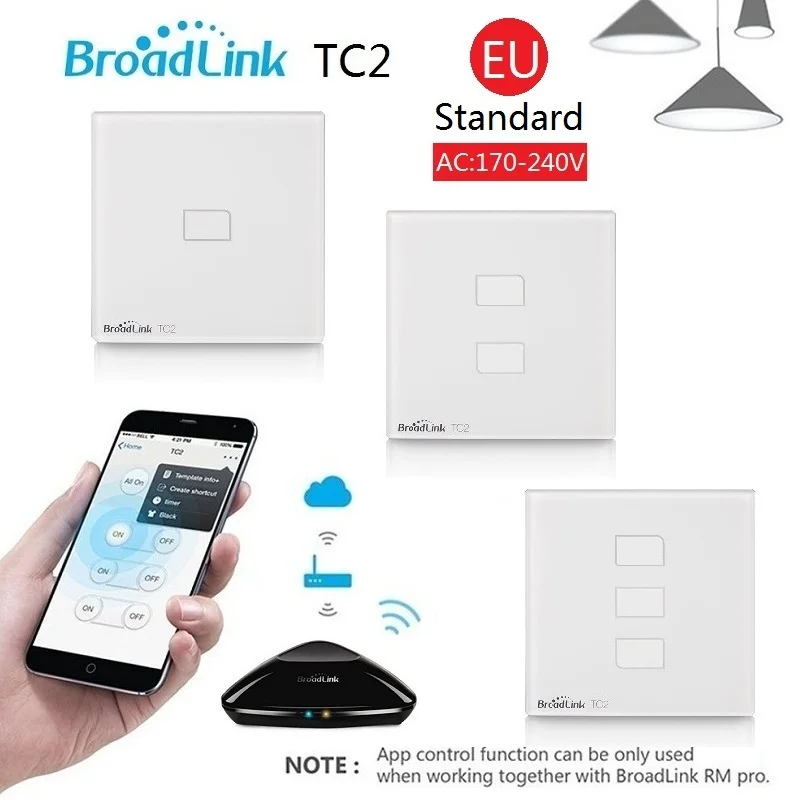 Сенсорный выключатель Broadlink TC2 1Gang 2Gang 3 Gang стандарт ЕС автоматизация умного дома