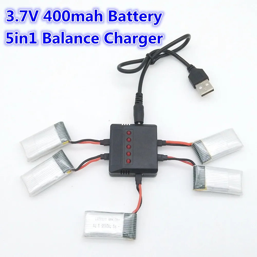 Зарядное устройство Lipo Батарея 3 7 V 400 mah с 5in1 Запчасти для гоночного дрона H31 H43hw H33