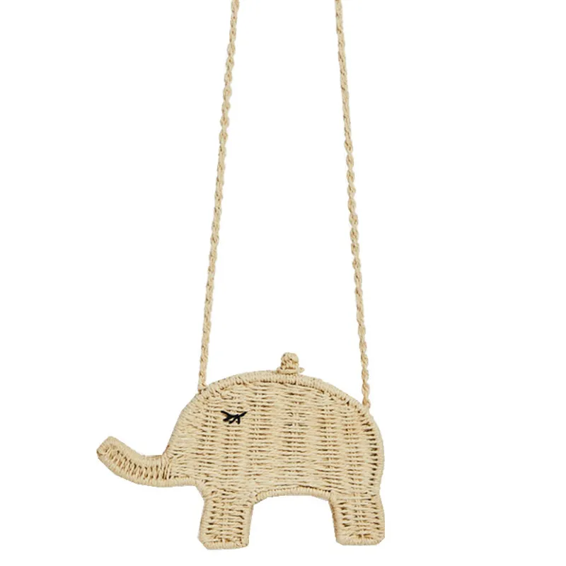

Fashion Creativity Elephant Straw Bag Rattan Bag 2019 Summer Travel Small Crossbody Bags For Women Ladies Shoulder Bag Purse