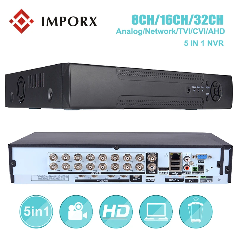 1080P 4CH 8CH 32CH 5 в 1 DVR видео рекордер для AHD камеры аналоговая камера IP P2P NVR CCTV система
