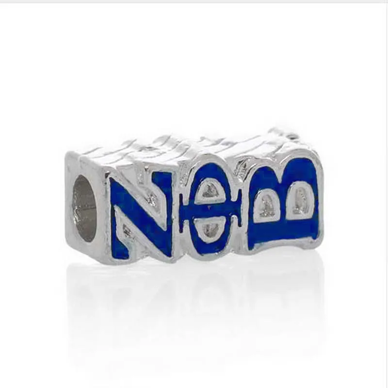 Европейский Cuboid серебряный цвет Zeta Phi бета резные эмалевые синие Бусины ZPB DIY