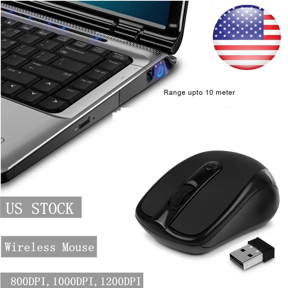 POWSTRO Мини Малый Беспроводная usb-мышь оптический 1000 точек на дюйм беспроводной мыши Компьютерные с USB Dongle для планшеты ноутбука тетрадь PC