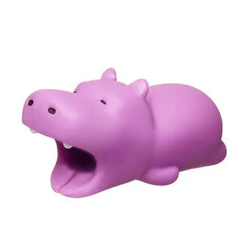 Hippo Симпатичные животные укуса для Iphone кабель протектор, милые животные кабельный хомперы моталки Органайзер панда укусы кукла модельный держатель - Цвет: Hippo