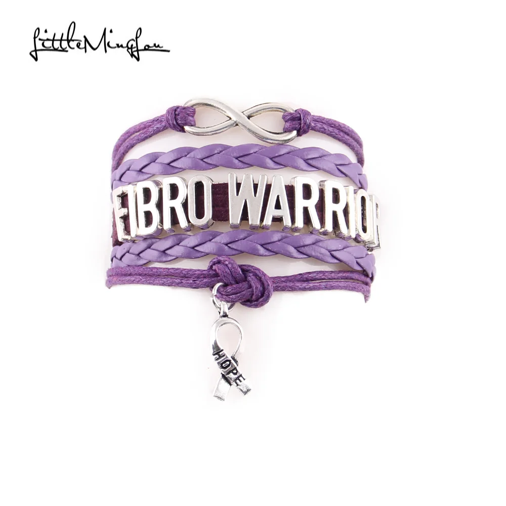 Маленький Браслет MingLou Infinity love Fibro Warrior с лентой мужские браслеты и