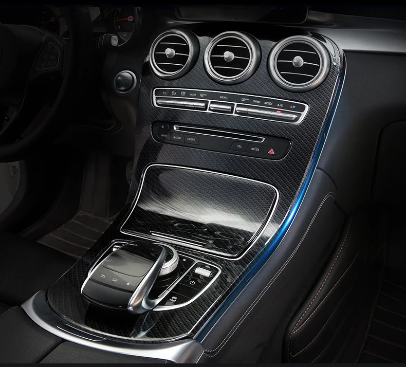 Для Mercedes-Benz GLC X253 автомобильные наклейки из углеродного волокна W205 модификация интерьера в полосе управления GLC COUPE аксессуары