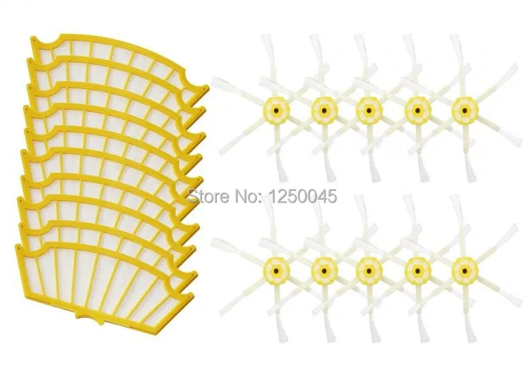

10 x Filters+10 side brush 6- Armed brush for iRobot Roomba 500 Series 530 550 560 570