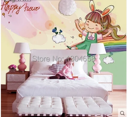 Пользовательские большие фрески детской комнаты фон обои радуга мост |