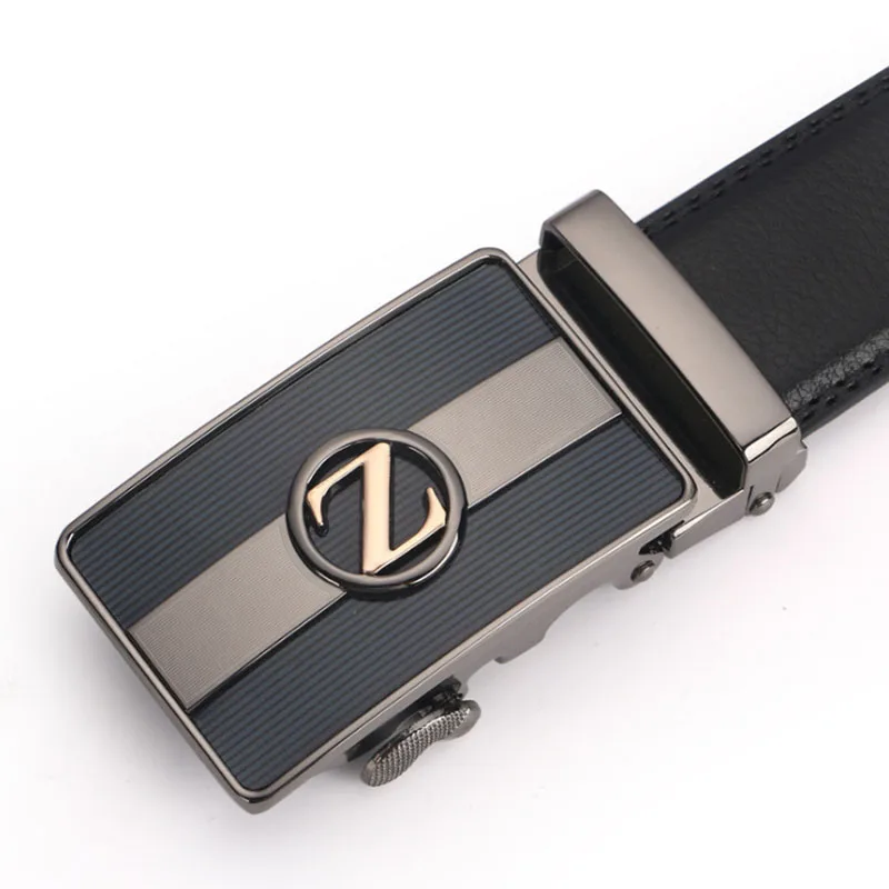 Male Genuine Leather Automatic Buckle Belt High Quality Designer Luxury Brand Vintage Strap Waistband Man's Z | Аксессуары для