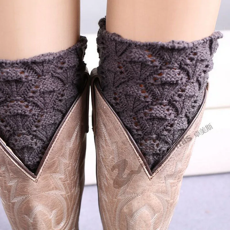 TOIVOTUKSIA Knit Leg Warmers for Women Crochet Gaiters Patterned Boots Leg Warmers Knee Socks