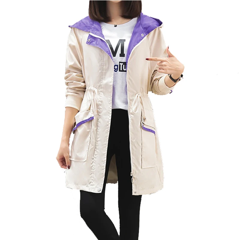 

Trench coat for women 2020 new spring autumn medium long loose large size coat women's Tops bf baseball uniform windbreaker