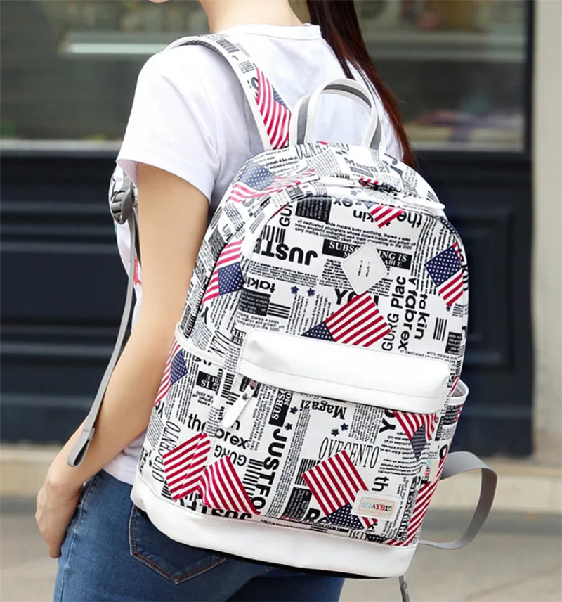 Рюкзак с принтом Холщовая Сумка модный рюкзак школьные сумки для подростков