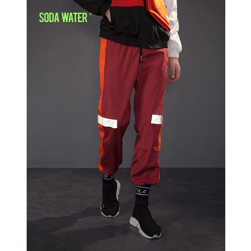 Газированной воды отражают свет ленты jogger Штаны Highstreet Винтаж Для мужчин пот s Wo