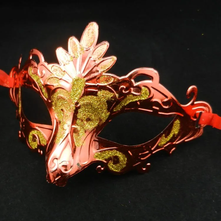 Цветная маска павлина с рисунком или узором маленькая для маскарада