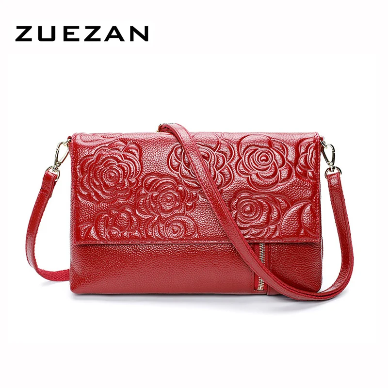 

28*18*4cm , Daily Use Embossed Flowers Pattern Bag,Women Genuine Leather Shoulder Bag, Sweet Girl Messenger Cross body bags A230