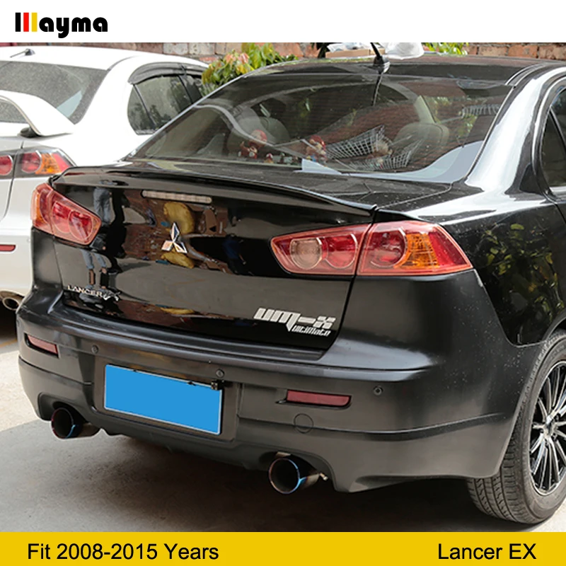 Задний спойлер из имитации углеродного волокна для Mitsubishi Lancer EX 2008 2015 года черный