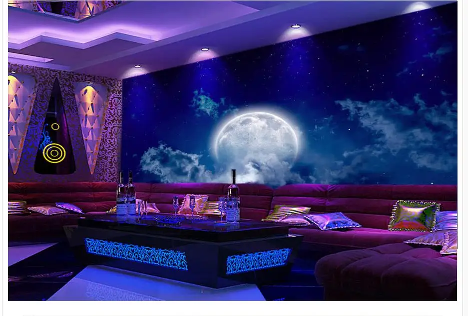 Домашний декор красивый пользовательский любой размер росписи 3D фантазия Луна