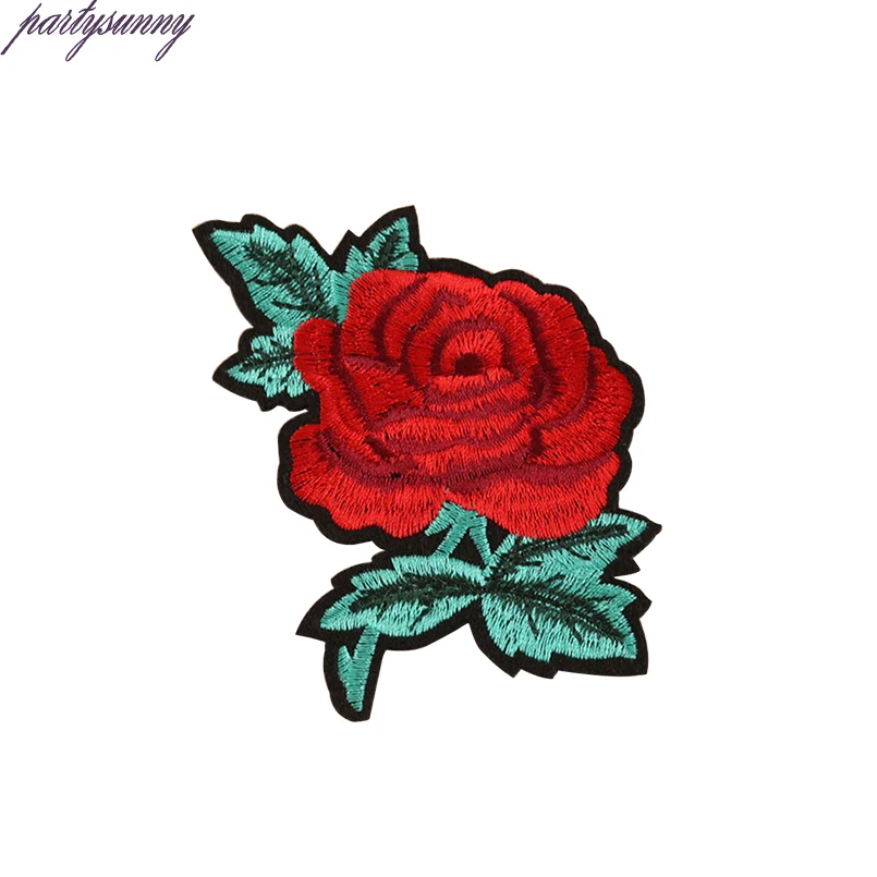 PF Полоса Роза Патч Птица Цветок Вышивка Термо-клей Одежда Патчи Наклейки для