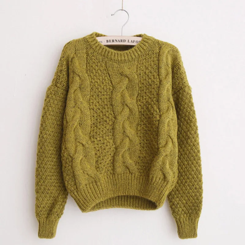 OMCHION Pull Femme 2019 осенний вязаный короткий свитер с круглым вырезом Женский