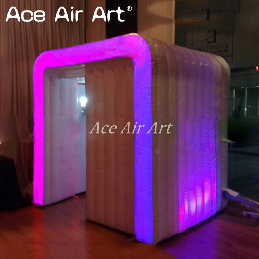 

Newly inflatable led photo booth enclosure,nice foto selfie station with lighting for wedding