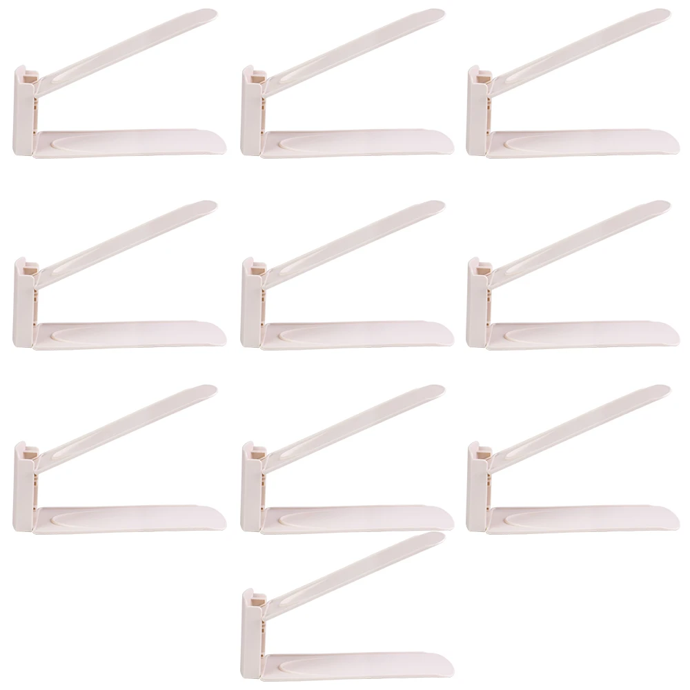 10PCs Apricot 2/4/6/8/10 шт. Регулируемый органайзер для обуви Современная двойная стеллаж для хранения обуви Space Saver обувь органайзеры стенд полка для Гостиная - Цвет: 10PCs Apricot