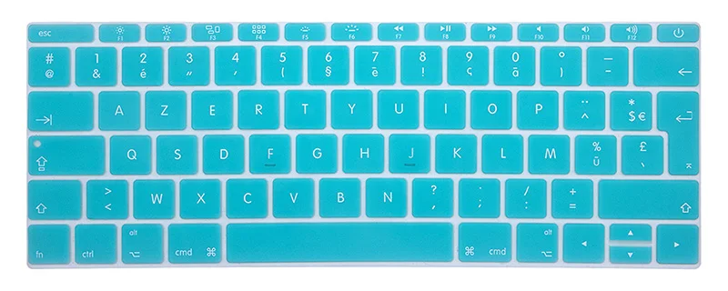 White blue Французская клавиатура протектор для macbook retina 12 pro13 ЕС-введите A1708 A1534 A1931 крышка клавиатуры ноутбука аксессуары пленка для ноутбука - Цвет: White blue