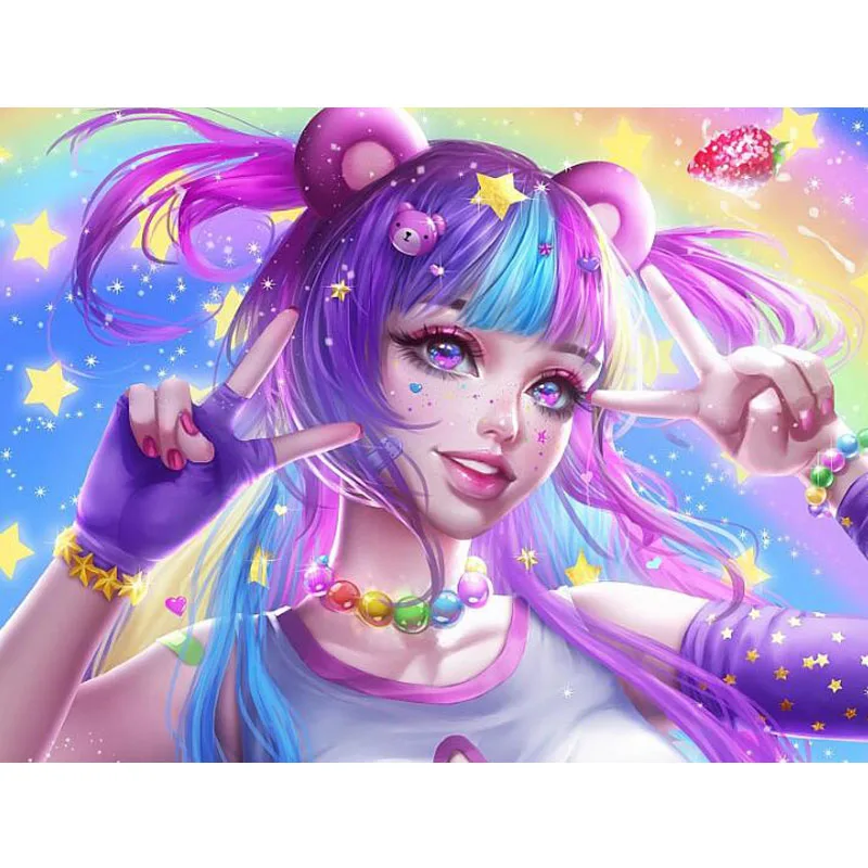 

Diy Diamond Embroidery Japan Anime Girl 5D Diamond Painting Full Diamond Mosaic Picture Rhinestones Cross-stitch Home Decoration