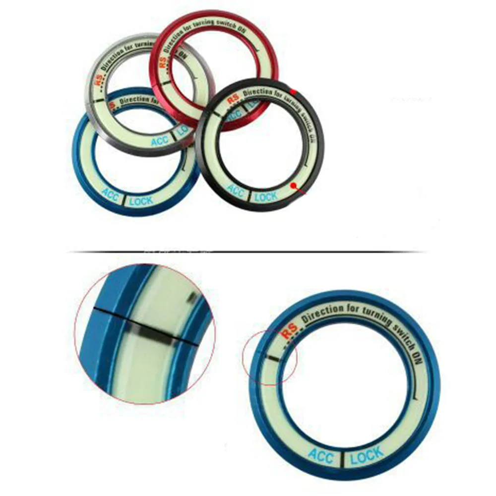 Универсальные наклейки светящийся сплав переключатель зажигания автомобиля