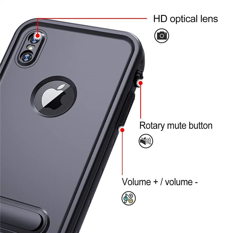 100% реальные Водонепроницаемый чехол для iPhone XR XS Max противоударный бассейн