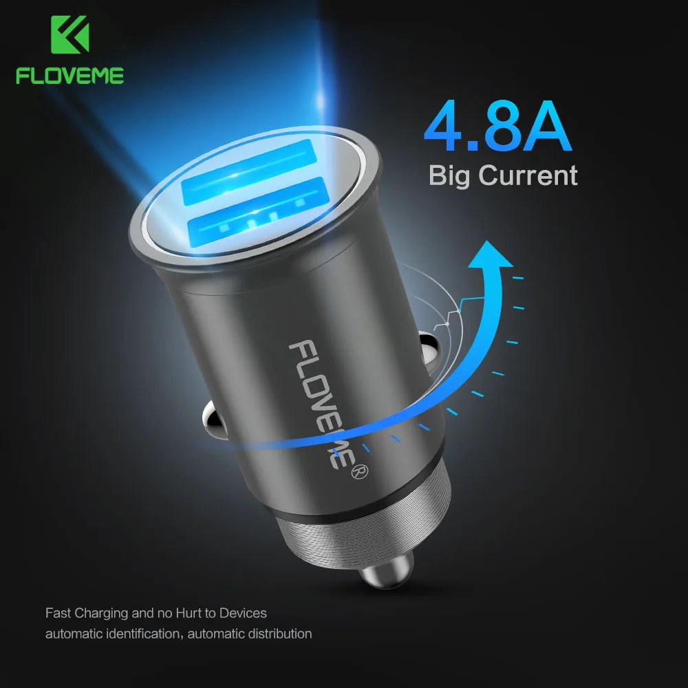 FLOVEME 5 В/4.8A двойной Порты и разъёмы USB Автомобильное Зарядное устройство для iPhone 7 8