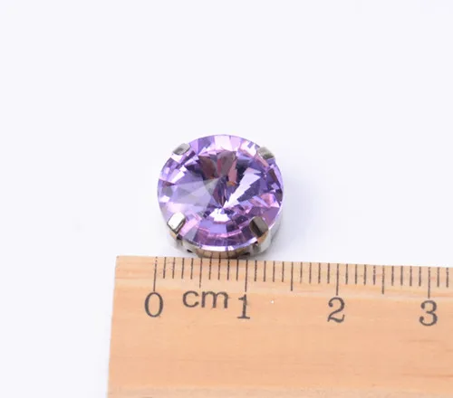 Lilac colour Высококачественное круглое Хрустальное стекло Фурнитура для бижутерии, съемная сжатые бусы для платья ремесленные украшения 20 шт/упаковка - Цвет: Lilac colour